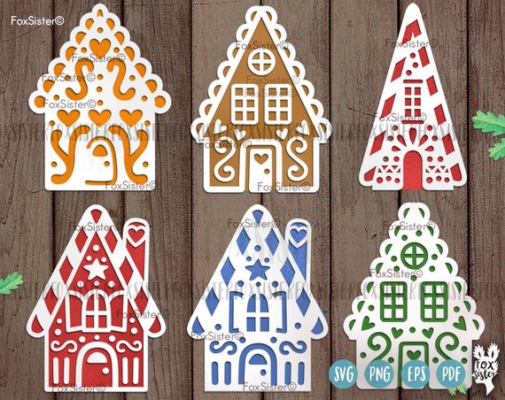 Download Christmas Svg Files 6 Gingerbread House Cutting Files Etsy 3D SVG Files Ideas | SVG, Paper Crafts, SVG File