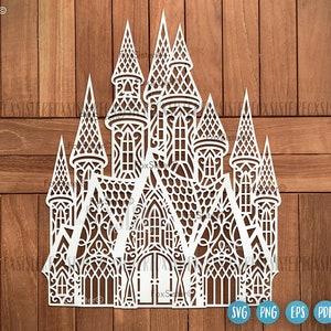 Castle svg cut file for Cricut and Silhouette, big princess castle svg, magical fairy tale castle svg, beautiful castle svg, vector clipart