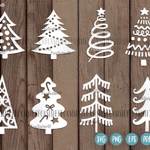 Christmas trees svg Bundle SET 1! 8 svg cut files, Christmas tree cut file svg, Christmas Svg, New Year svg, Winter Svg, Cricut, Silhouette