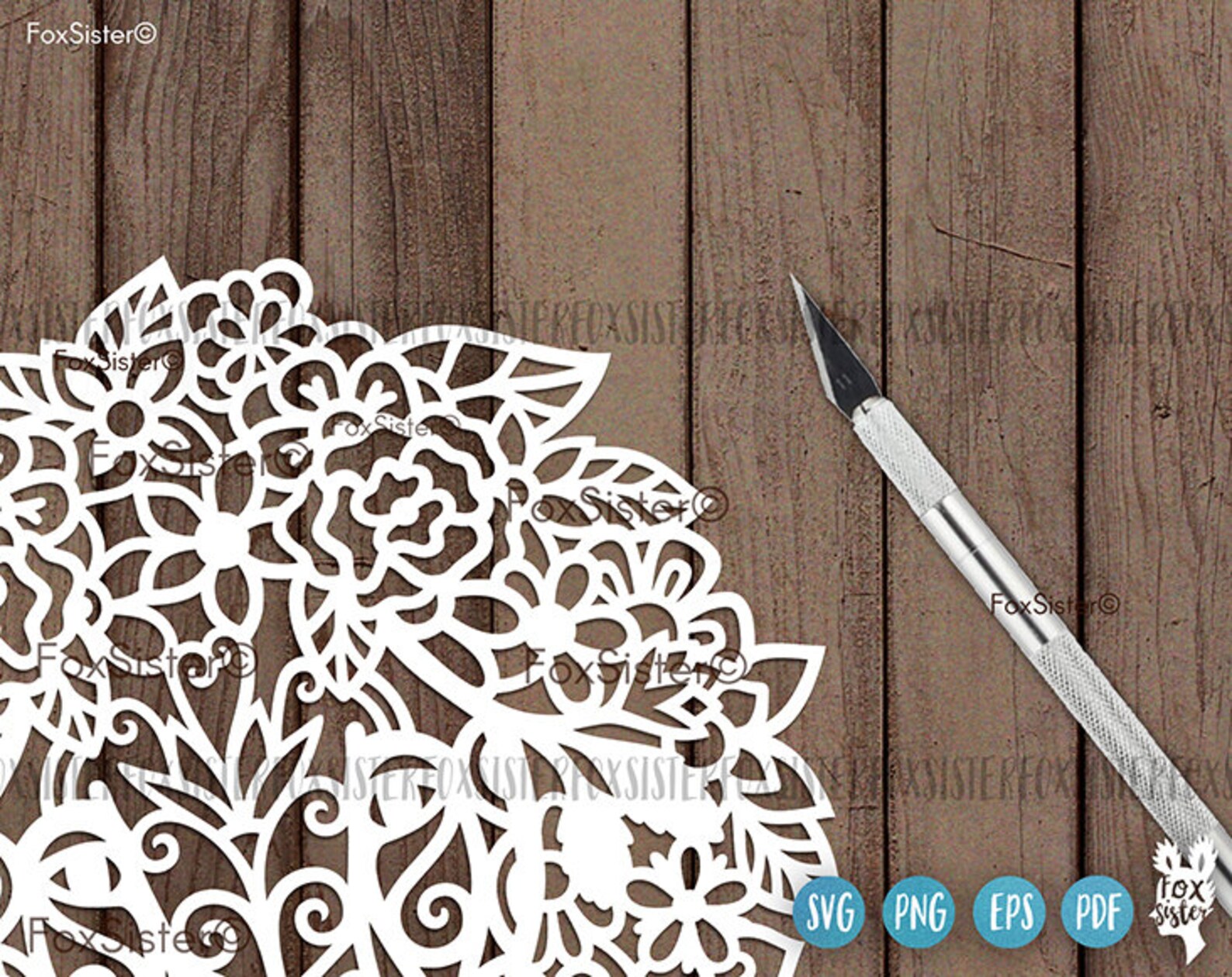 Floral Lion Head Svg Vector Cut File Template, Big Cat Svg, Lion Svg ...