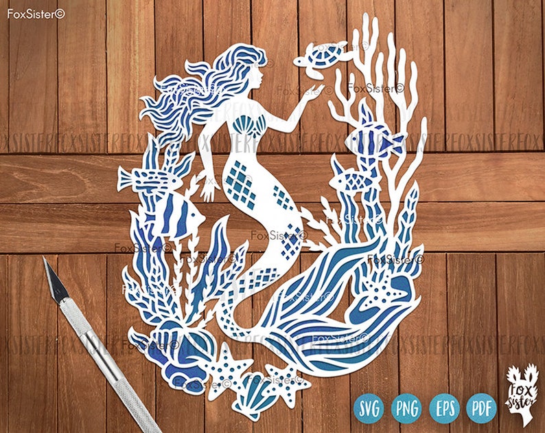 Download Swimming Mermaid Svg Cutting File for Cricut and ...