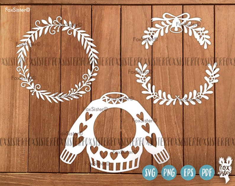 Download Christmas Monogram SVG Bundle SET 1 12 Blank Circle Wreath ...