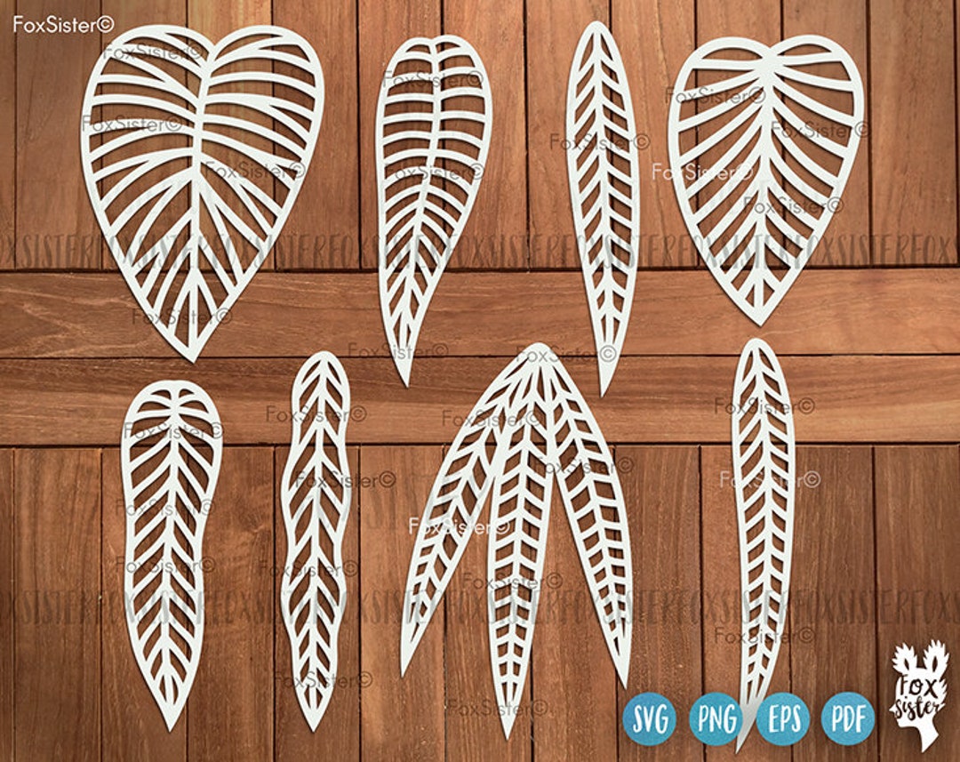 Leaf Svg Bundle SET 8, Leaf Svg Cut File Designs, Leaves Cutting Svg ...