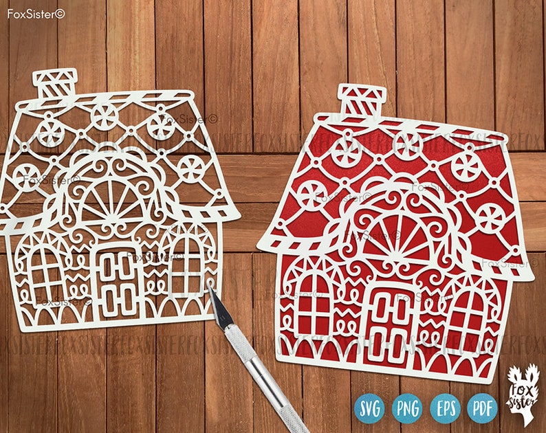 Download 2 Gingerbread houses svg for Cricut and Silhouette | Etsy