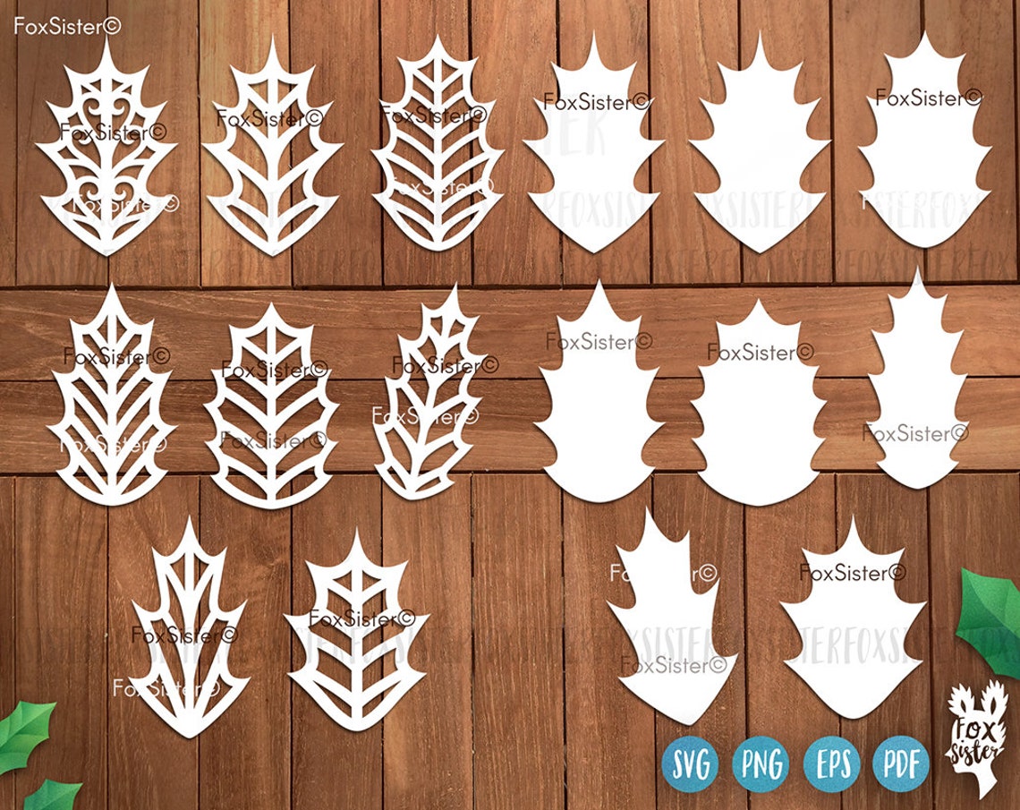Christmas Holly Svg Bundle for Cricut Silhouette Leaves Svg - Etsy