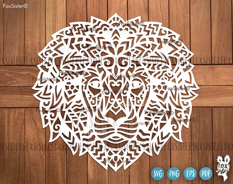 Download Mandala Lion head Svg vector cut file template Africa Svg ...
