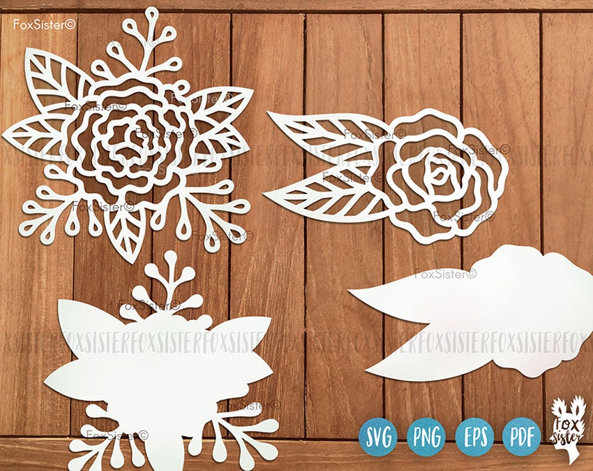 Rose Bundle Svg, Flower Svg Bundle, Roses Svg, Floral Svg, Flower Cut ...