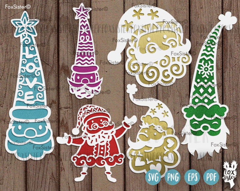 Santa Claus Svg Christmas Svg Svg Bundle Santa 6 Svg Cut - Etsy