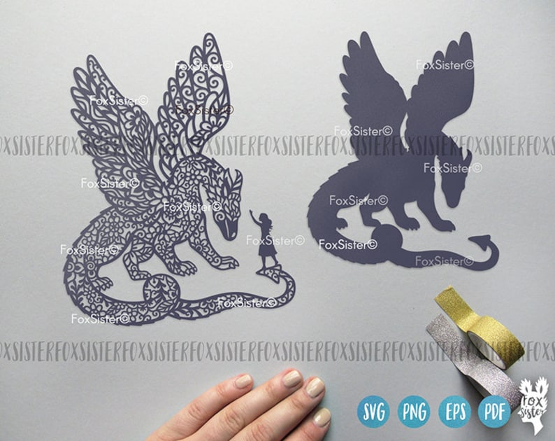 Download Dragon and Girl Svg Dragon Svg Files Fairy tale Monster ...