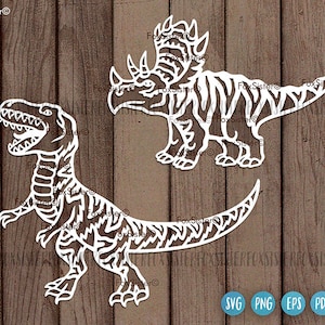 Diseños de archivos de corte vectoriales Svg PNG de dinosaurio T-rex, imágenes prediseñadas de dinosaurio, silueta de dinosaurio, archivos de corte vectoriales de dinosaurio para Cricut Silhouette