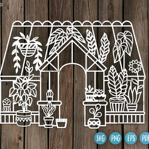 Design de plantas svg para Cricut e Silhouette, svg de estufa, svg de jardinagem, sublimação de plantas png, svg de amante de plantas, svg botânico