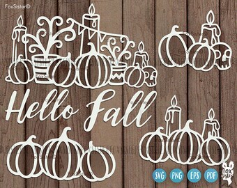 Hej höst svg-paket för Cricut och Silhouette, FoxSister, pumpa svg, Halloween Svg, Halloween svg-filer, pumpa svg-paket