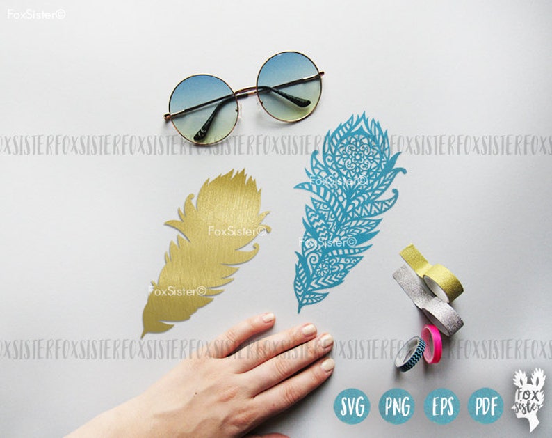 Download Mandala Boho Feather SVG Cut File Templates Tribal Feather ...