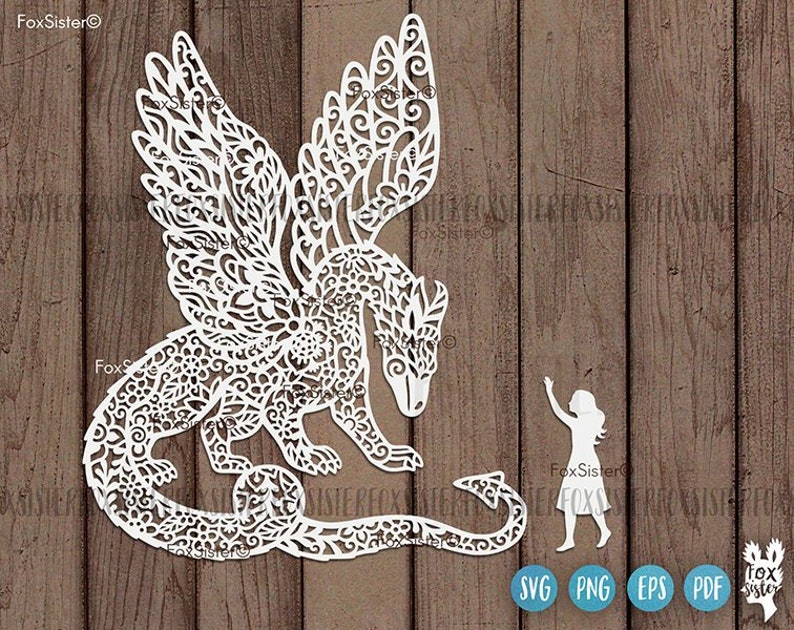 Download Floral Dragon Svg Dragon Svg Files Fairy tale Dragon Cut | Etsy