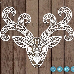 Niedliche Hirsche-Svg-Datei, Hirschkopf-Svg, Weihnachten Png Pdf Eps, Hirsch Clipart, Rentier-Svg-Datei, FoxSister SVG, Cricut und Silhouette