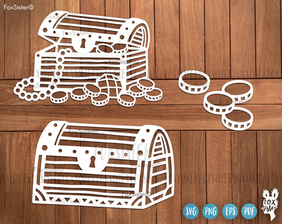 Treasure Chest Svg for Cricut and Silhouette, Foxsister, for Kids Svg