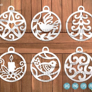Weihnachtskugeln SVG Bundle SET 1, Runde Bauble Weihnachtsschmuck svg, Dekorationen Schneidedateien, Weihnachtssvg, Weihnachtsbaum svg, Cricut
