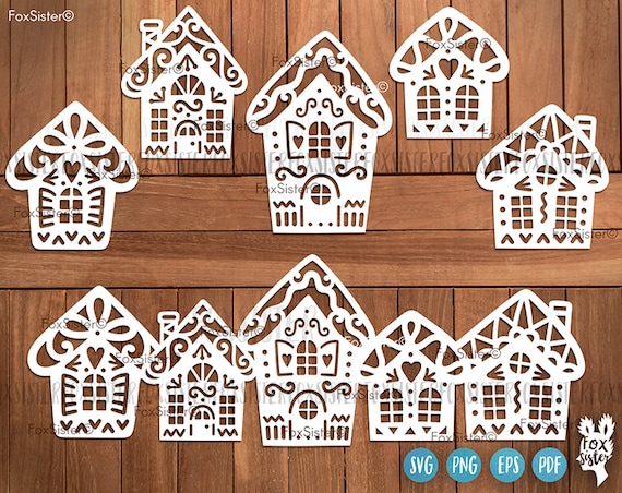 Download Gingerbread House Svg Bundle Christmas Village Svg House Svg Etsy