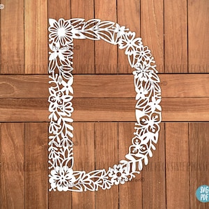 Letter D svg cut file, Alphabet svg, for Cricut, Silhouette, Home Decor, monogram svg, initial svg, floral svg, font svg, letters svg vector
