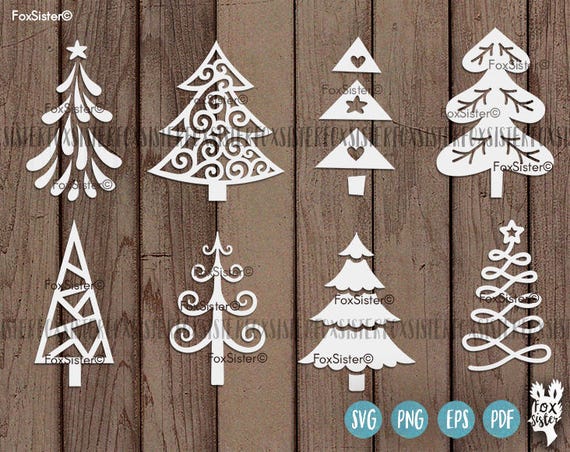 Download 8 Christmas tree svg Bundle SET 2 8 svg cut files | Etsy
