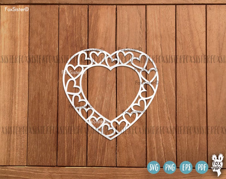 Download Svg Heart Monogram Wreath Bundle SET 2 Heart Cut File 8 | Etsy