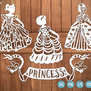 Little Princess Svg cut files for Cricut and Silhouette, Princess svg files, Birthday svg, Crown Svg, kids svg, Little Girls svg, Dress Svg