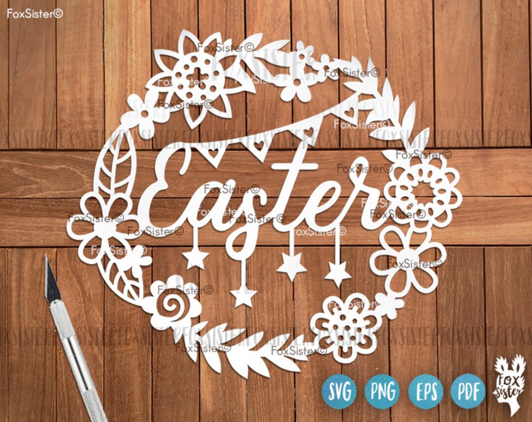 Easter Svg, Easter Wreath Svg, Easter Cut File, Floral Svg, Svg ...
