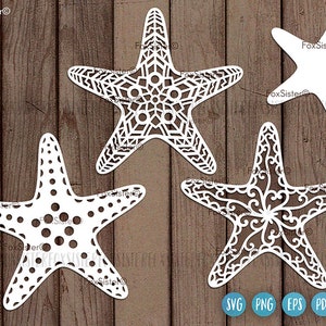 Starfish Svg Cutting Files for Cricut and Silhouette Set1, Starfish Vector Clipart, Starfish Png Sea Svg, FoxSister, Ocean Svg, Nautical Svg