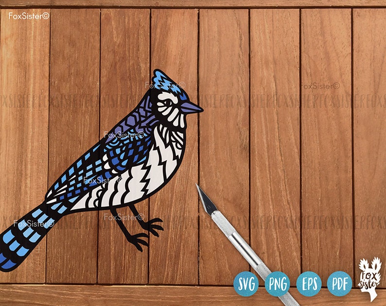 Blue Jay Svg for Cricut and Silhouette Animal Svg Foxsister 