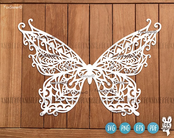 Download Big Butterfly Svg Vector Papercut Template Mandala Butterfy Etsy