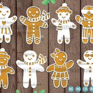 Christmas svg, Gingerbread man SVG Bundle! 8 Designs SET 1, People svg, girl svg, Funny gingerbread svg, Cute svg, Cricut, Silhouette