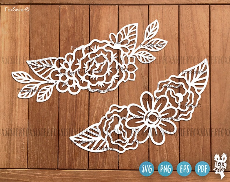 Flower Cut File Clipart Flowers designs Svg Clipart Floral Wreath Svg cut files for Cricut and Silhouette Rose Flower Svg Png files