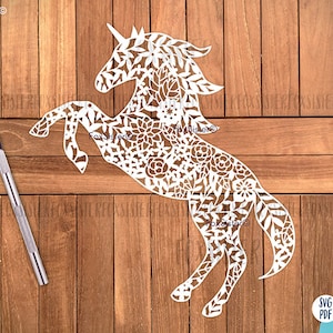 Unicorn SVG Png Papercut Template, Unicorn Cut file, Horse Svg, Fairy tale Svg, Cut Your Own, for Paper Cut Out, for Cricut and Silhouette