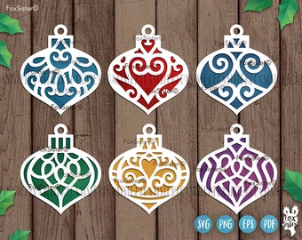 Weihnachtskugel svg Bundle-Design für Cricut und Silhouette, Kugeln Clipart, Christbaumschmuck svg, Weihnachtsbaumschmuck svg