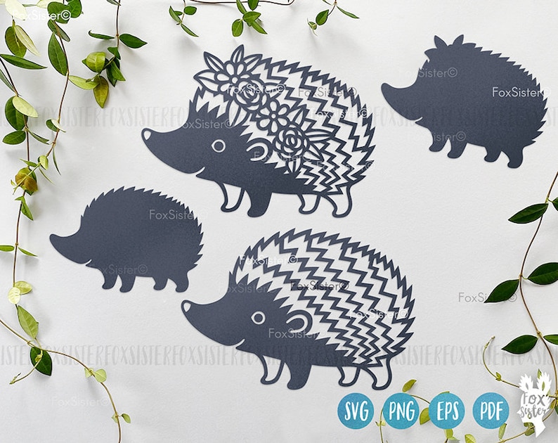 Hedgehog svg for Cricut and Silhouette, FoxSister, cute animal svg, svg files, hedgehog clipart, hedgehog cut file, animal svg, woodland svg image 6