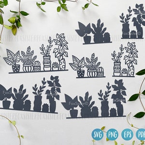 May include: A digital download of 10 black and white silhouette images of potted plants. The images are perfect for crafting, scrapbooking, and other creative projects.