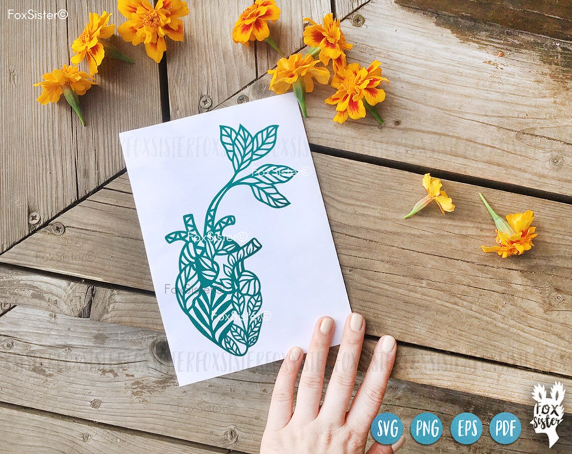 Floral Heart Svg for Cricut and Silhouette Svg Files - Etsy UK