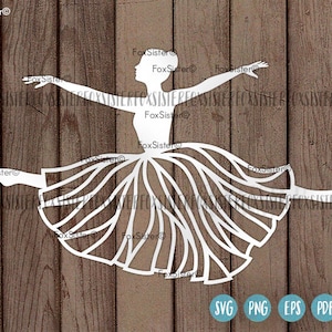 Ballerina svg bestand knippen, balletdanser svg bestand knippen, dansen svg, ballerina springen in de lucht svg vector clipart, voor Cricut Silhouette