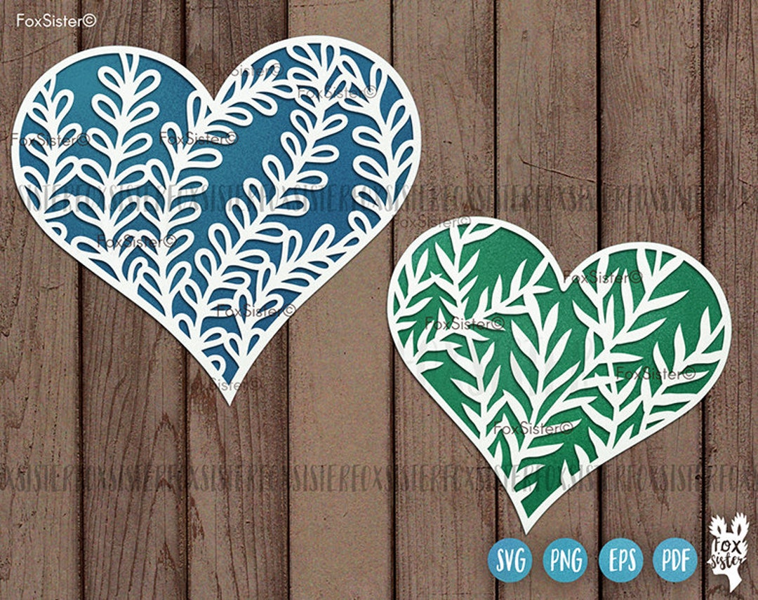 Hearts Svg for Cricut and Silhouette, Svg Files, Floral Heart Svg, Love ...