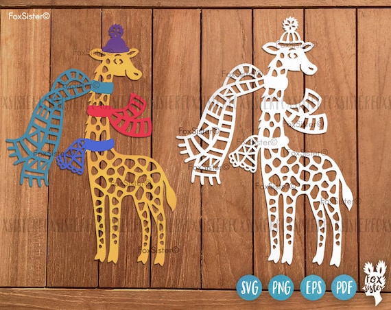 Download Winter Giraffe SVG Papercut Template giraffe cut file | Etsy