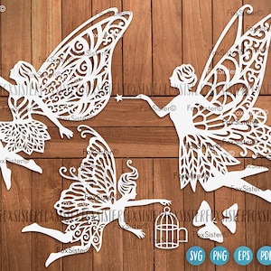 Fee Clipart, Fee Clipart, Feen Silhouette, Feen Schnittdateien, Fantasy Plotterdatei, Märchen Plotterdatei, Png und Vektor für Cricut Silhouette