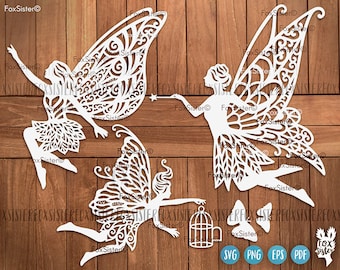 Fairy Svg, Fairy Clipart, Fairy Silhouette, Fairies cut files, Fantasy Svg, Fairy Tale Svg, Png and Vector cut files for Cricut Silhouette