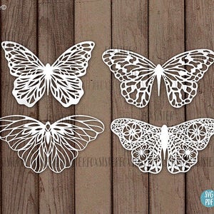 Papillon SVG, SVG ! Modèle Papercut 4 papillons, Png, Svg papillons, fichier de coupe papillon, papier découpé, pour Silhouette, Cricut