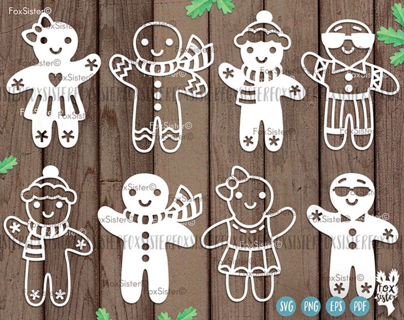Download Christmas svg Gingerbread man SVG Collection 8 Designs SET ...