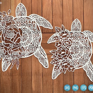 Floral Turtle svg for Cricut and Silhouette, geometric animal svg, Zentangle Turtle svg, sea turtle svg, mandala turtle svg, ocean svg