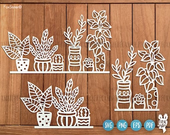 Plante Svg pour Cricut et Silhouette, Plante vecteur clipart, FoxSister, succulente svg, nature svg, botanique svg, plante clipart, jardinage svg