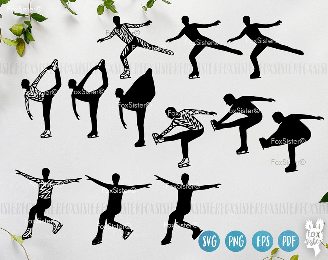 Figure Skating Svg Bundle for Cricut Silhouette Ice Skating - Etsy UK