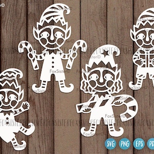 Elf Svg, Christmas Svg, Elf Cut Files, Elf Vector Clipart, Santa Svg, Elf Christmas Svg, Santa Helper Svg, FoxSister, Cricut and Silhouette