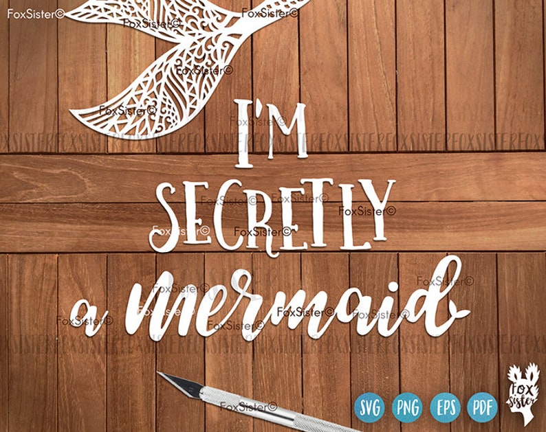 Download Mermaid Svg Png files Clipart Summer Beach Silhouette Fish | Etsy
