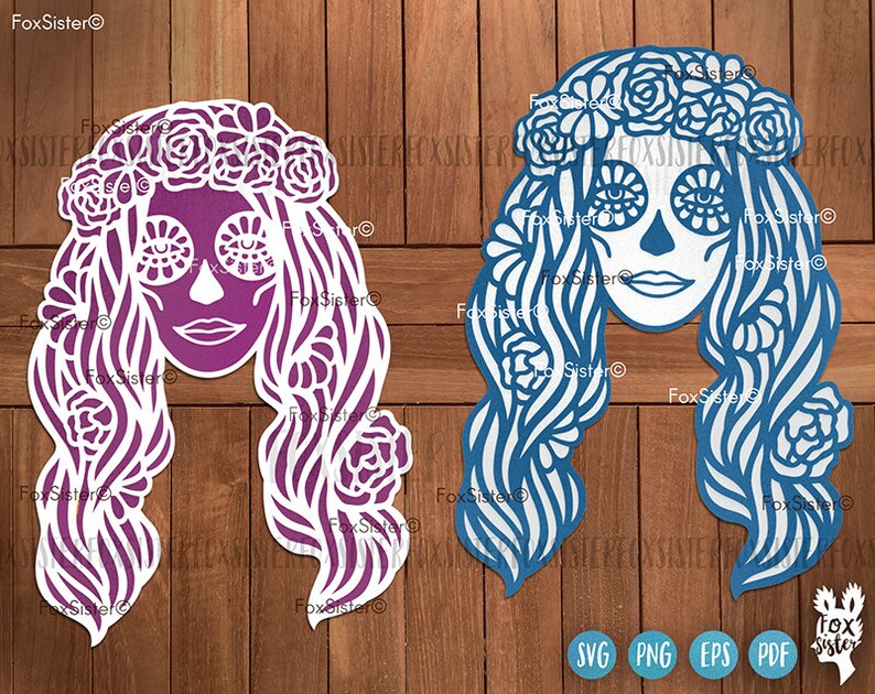 Download Woman Sugar Skull Svg Cool Svg Day of the Dead Svg Sugar | Etsy